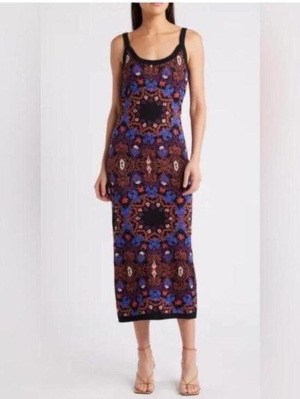 Cleobella Venezia Print Knit Maxi Dress XS Boho Festival Organic Cotton Payton